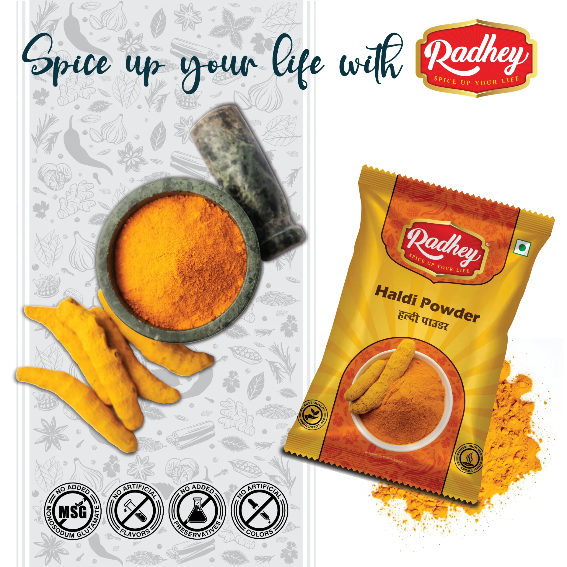 Radhey Haldi Powder: The Golden Elixir of Health and Flavor (100g)